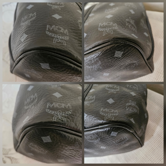 MCM Black Monogram Shoulder Tote Bag AUTHENTIC - Picture 14 of 16